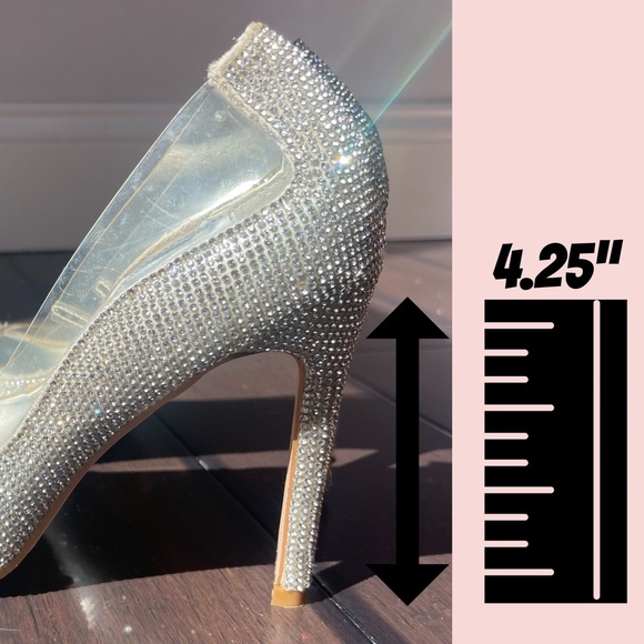 Silver Rhinestone Cinderella Heels - Picture 5 of 5